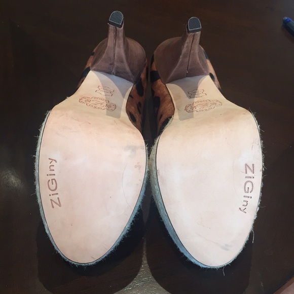 ZiGiny Leopard Open Toe Platform Pumps NWOT 8.5 - Picture 9 of 13